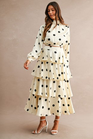 Polka Dot Tiered Skirt