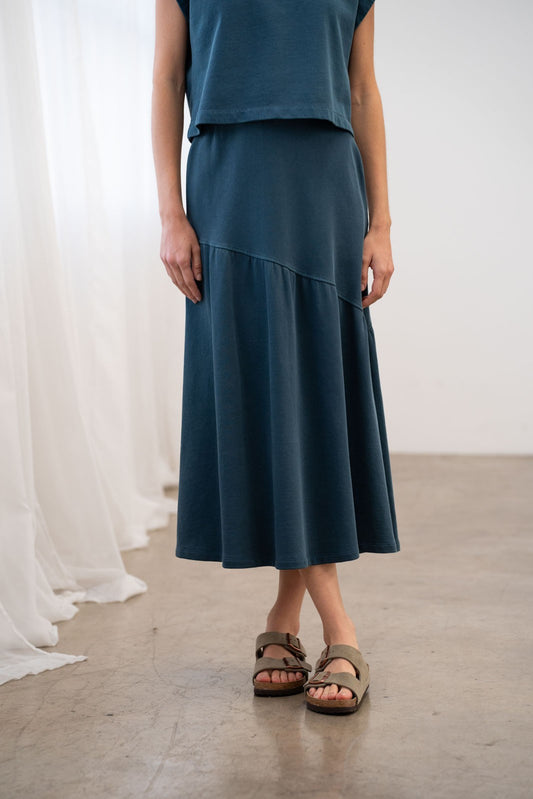 Asymmetric Tiered Ruffled Midi Casual Skirt