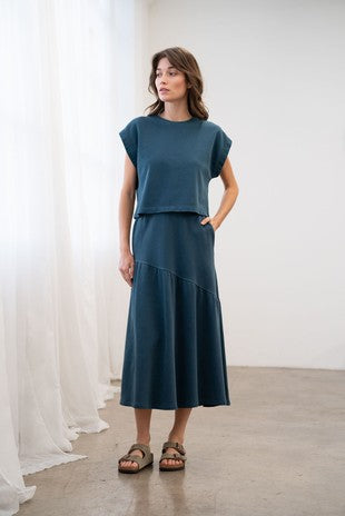 Asymmetric Tiered Ruffled Midi Casual Skirt