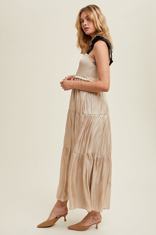 Satin Tie Strap Maxi