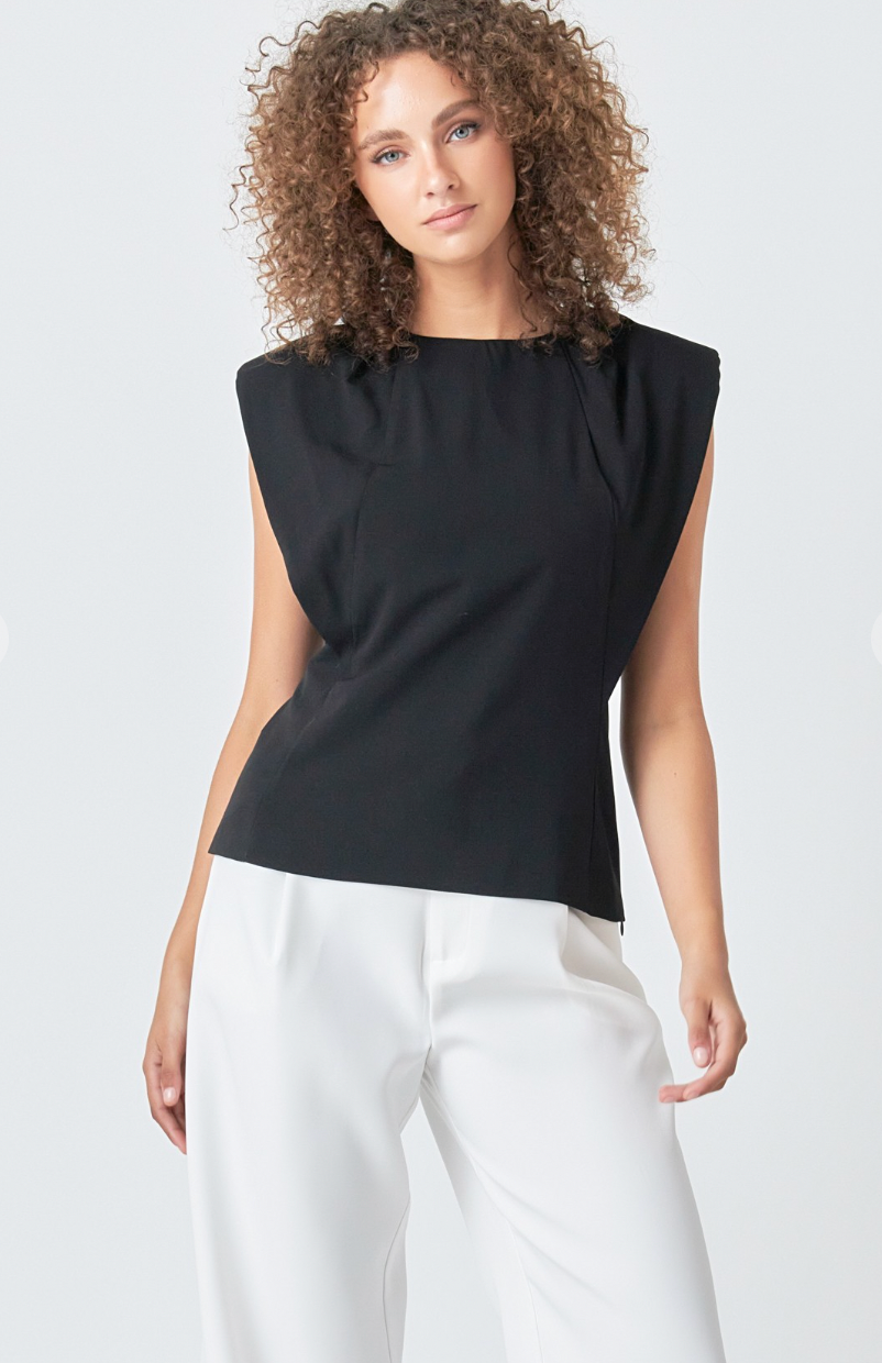 Sleeveless Pleated Top