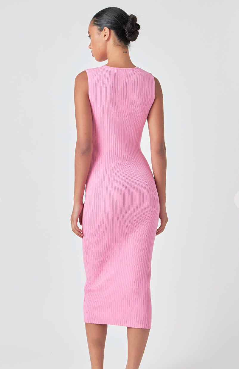 Ribbed Sleeveless Midi Dress