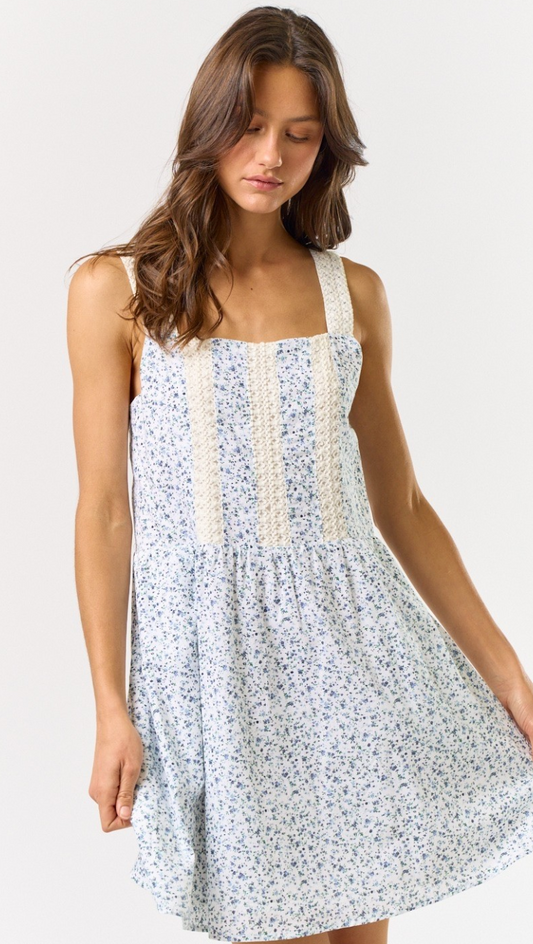 Embroidered Floral Mini Dress