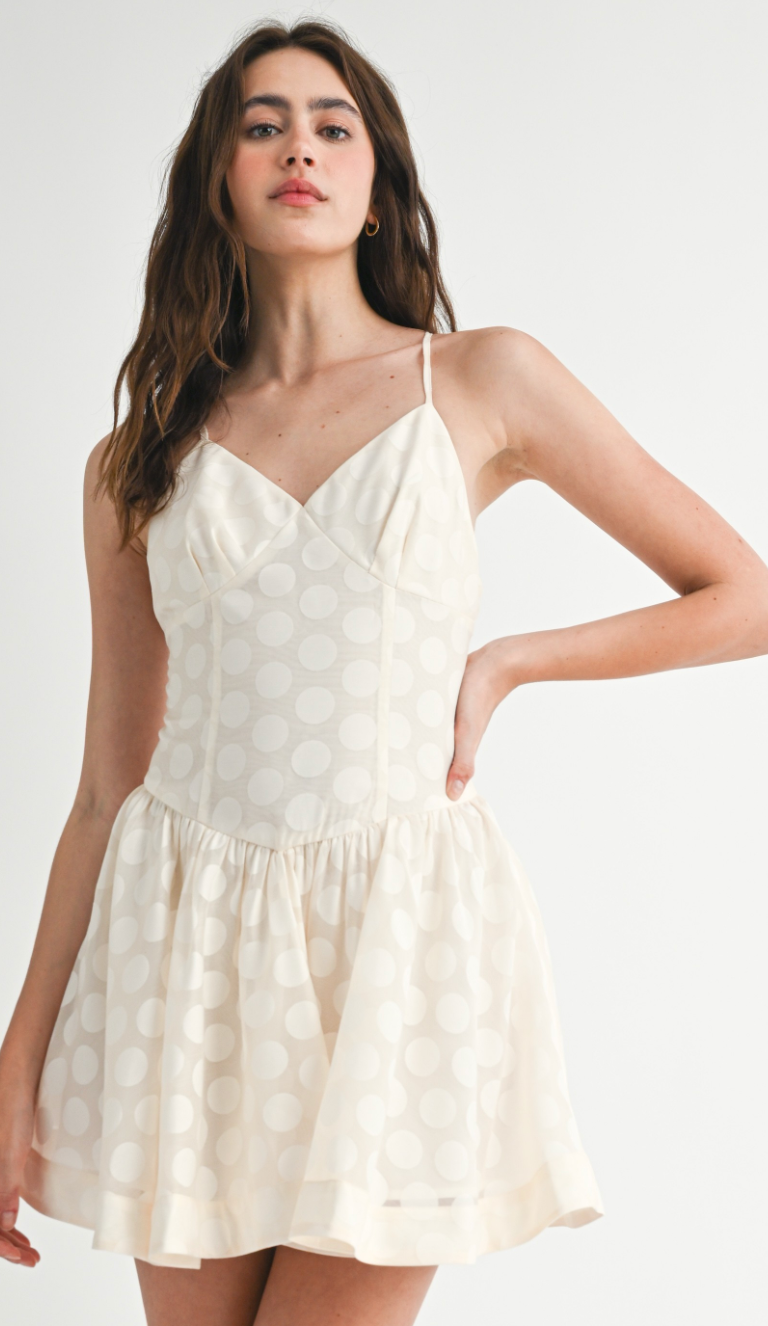 Polka Dot Back Strap Mini Dress