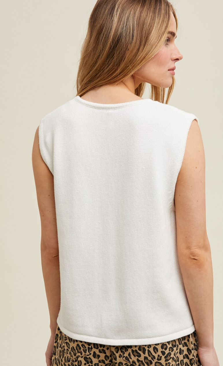 Button Up Sweater Vest