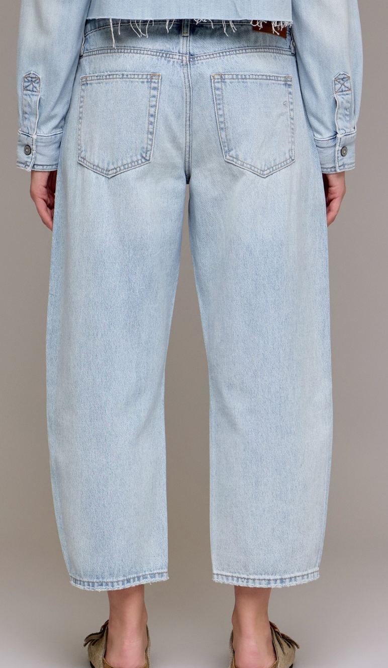 Light Wash Crop Barrel Jeans