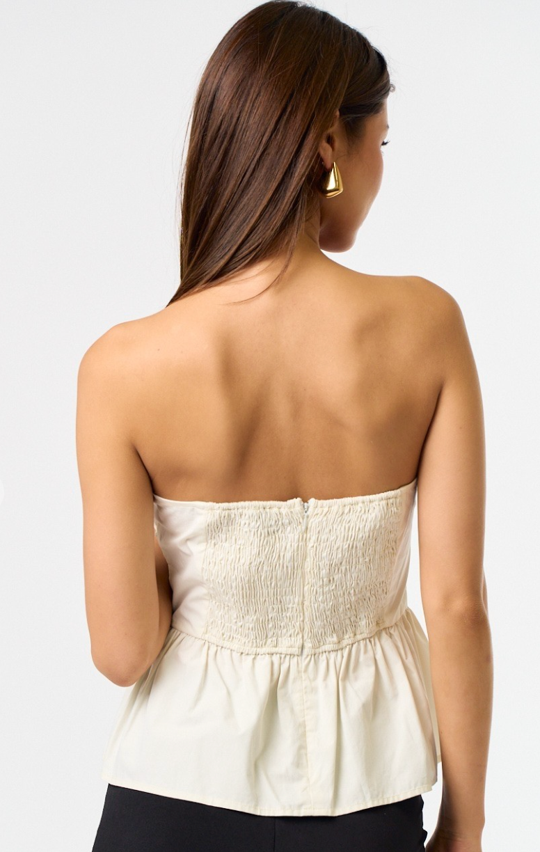 Ruched Babydoll Tube Top