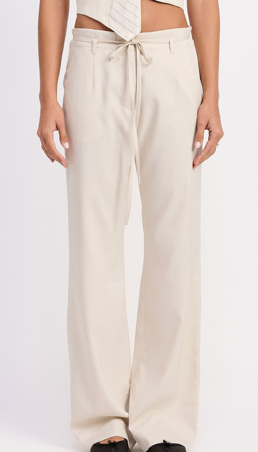 Wide Leg Belted Trousers