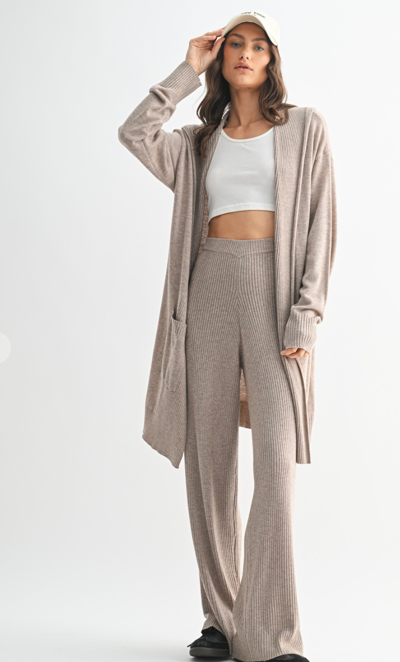 Knit Sweater Hooded Cardigan