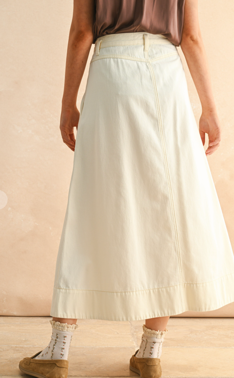 Mini Pleat Detailed Midi Skirt