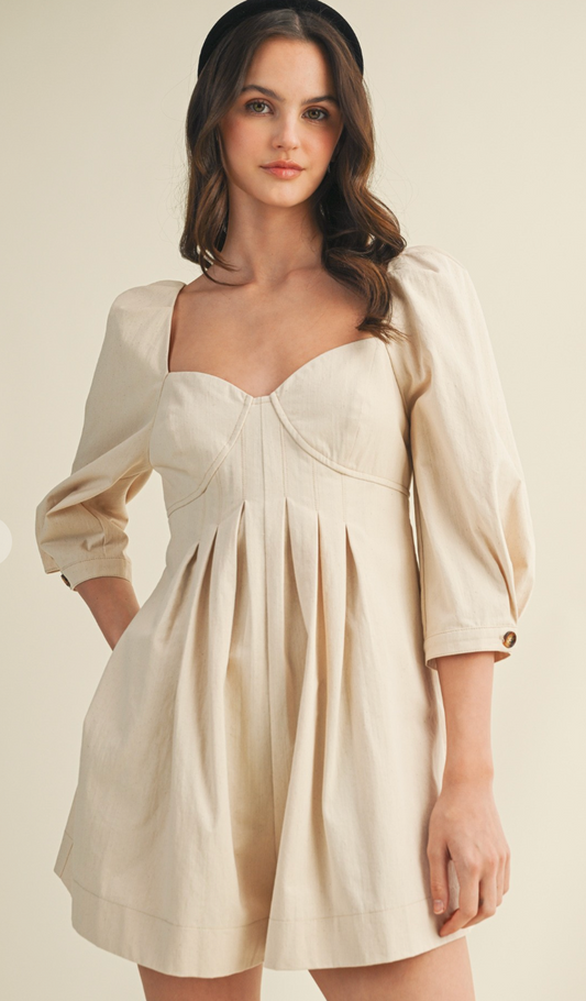 Pintuck Pleated Romper