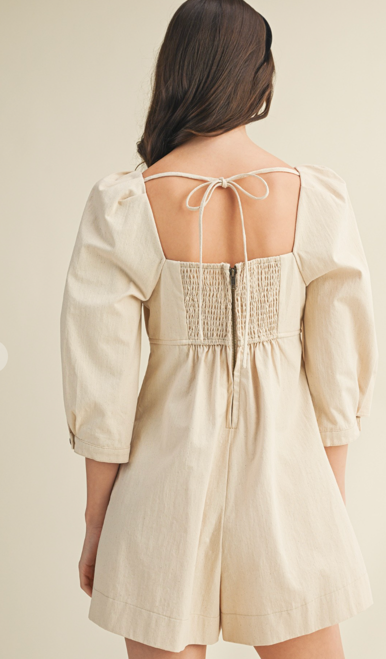Pintuck Pleated Romper
