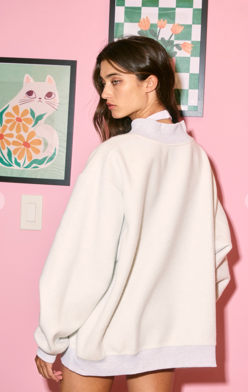 Reversible Mock Neck Sweatshirt