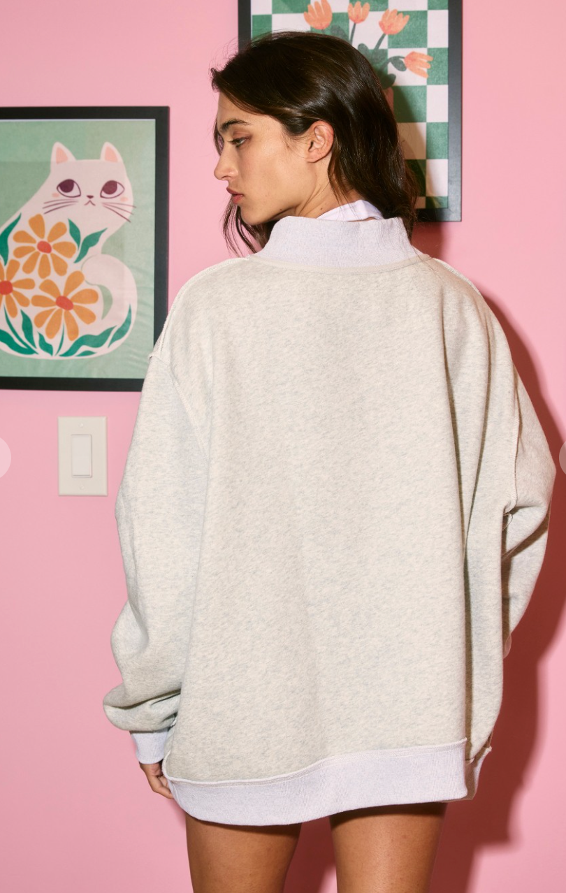 Reversible Mock Neck Sweatshirt