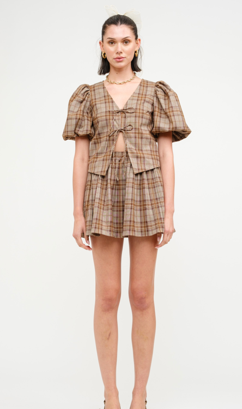 Carmin Plaid Skirt