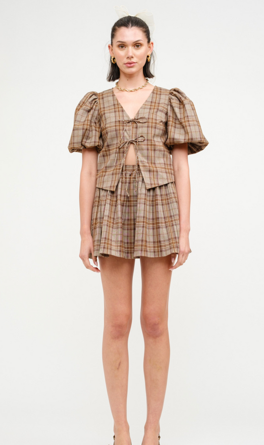 Carmin Plaid Skirt