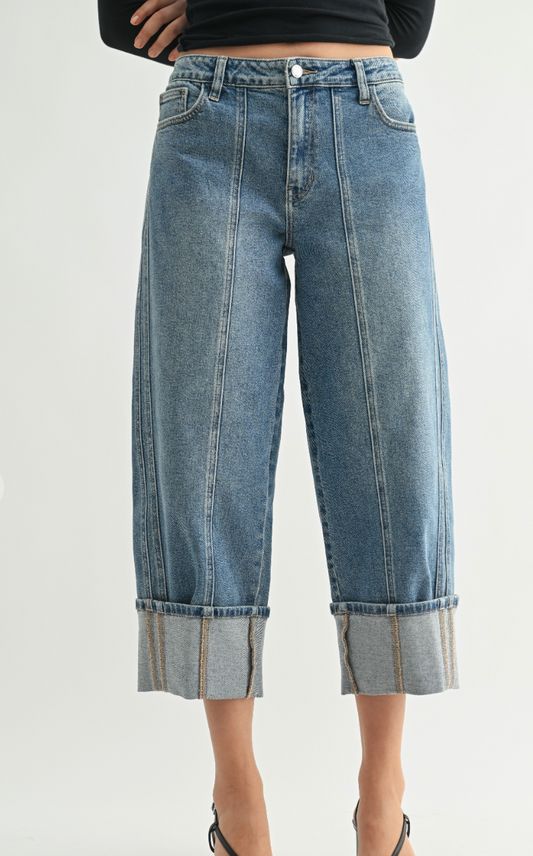 Cuffed Barrel Jean