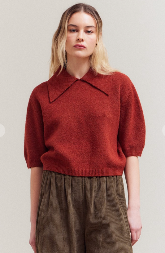 Collared Knit Top