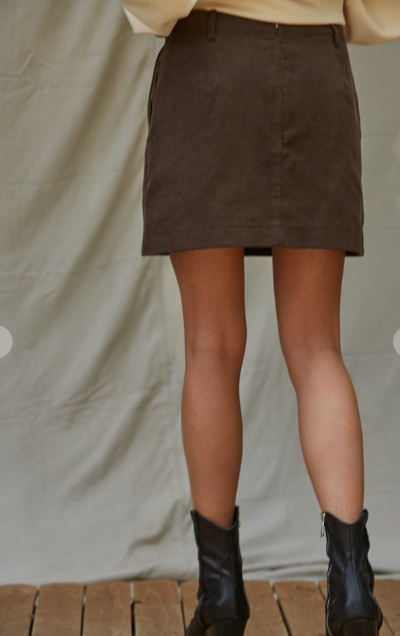 Lasso Corduroy Mini Skirt