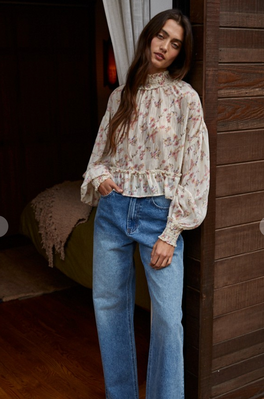 Soft Petals Smocked Top