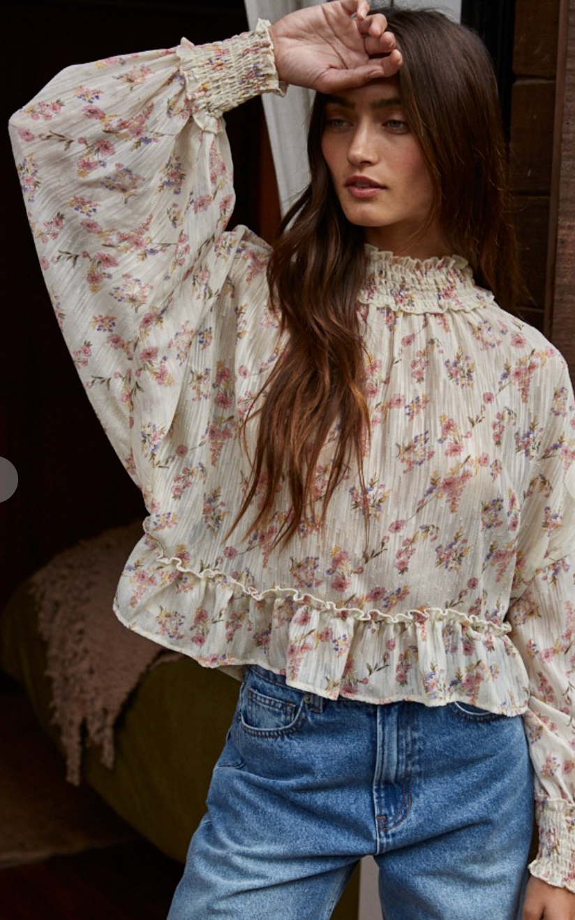 Soft Petals Smocked Top