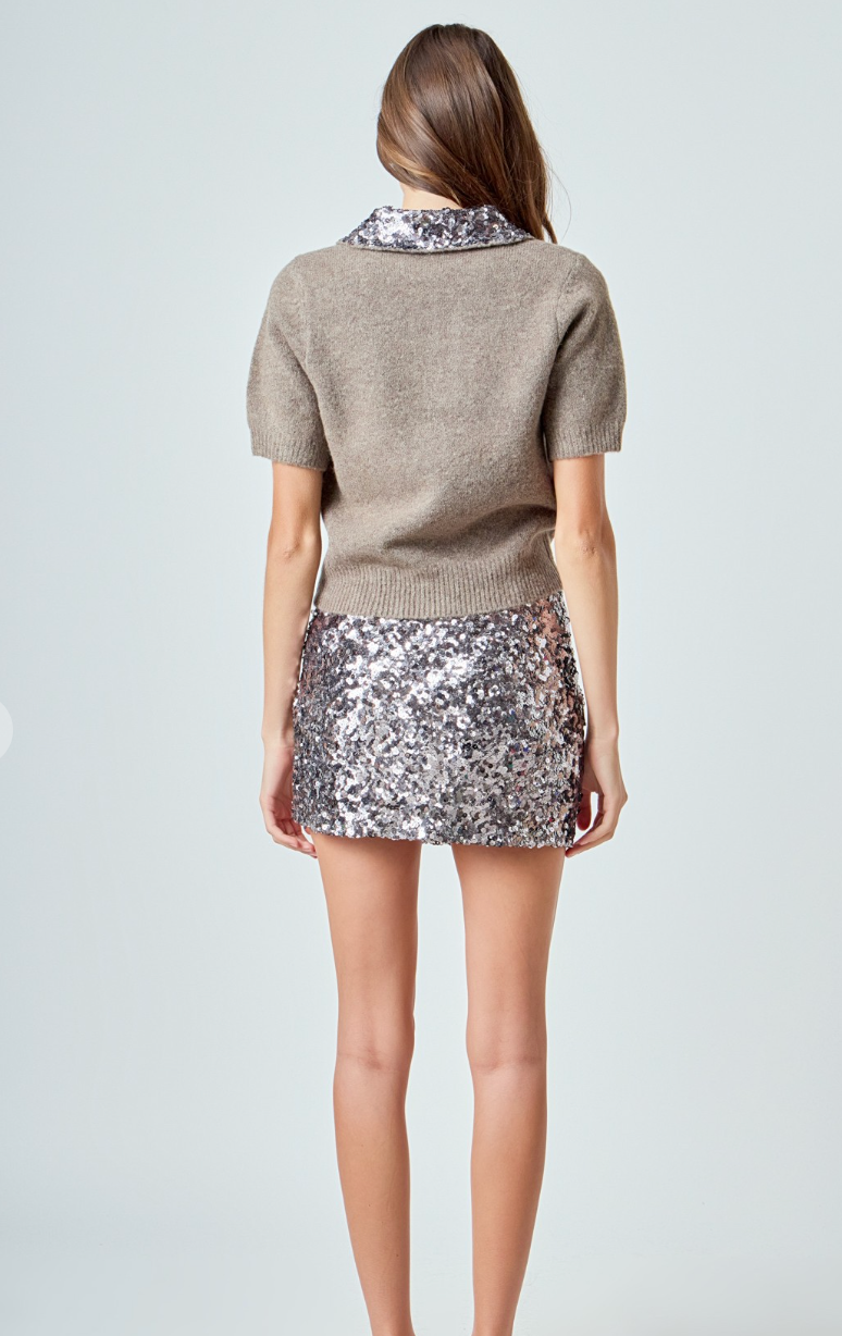 Multi Sequin Mini Skirt