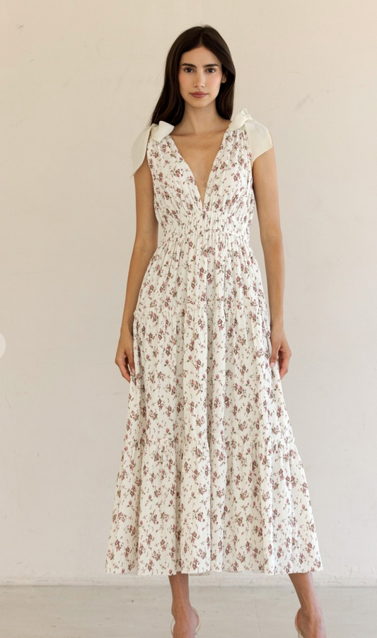 Floral Tiered Midi Dress