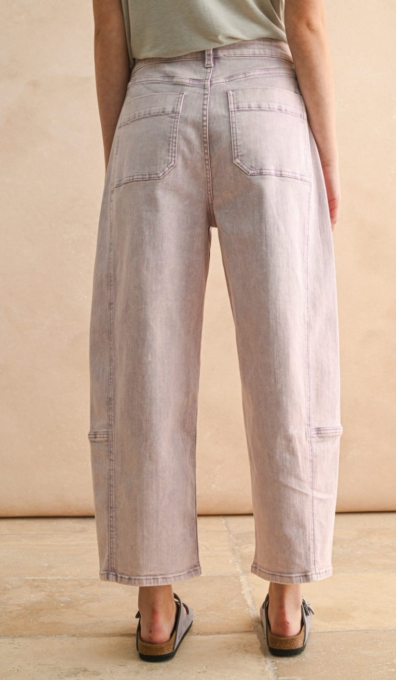 Pop Color Barrel Jeans