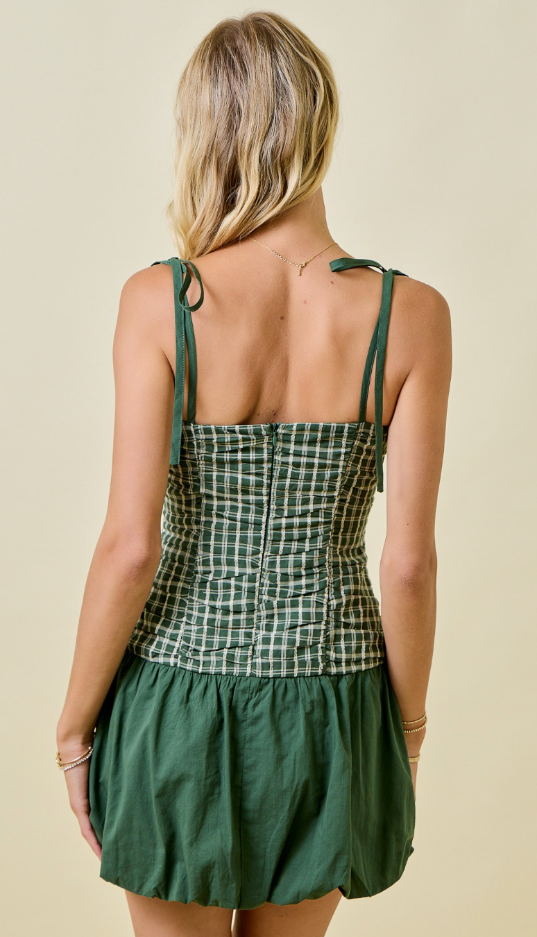 Gingham Bubble Mini Dress