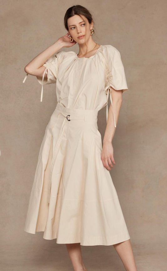 Tie Detail Pleated Top