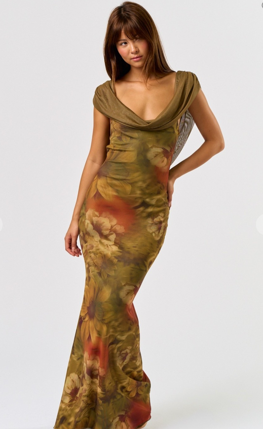 Cowl Neck Maxi Dress