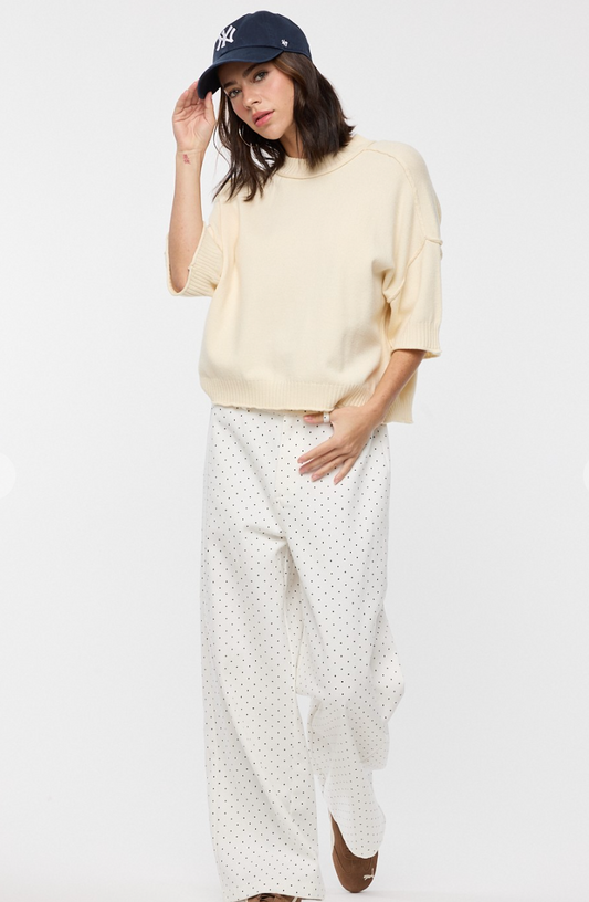Crew Neck Drop Shoulder Sweater