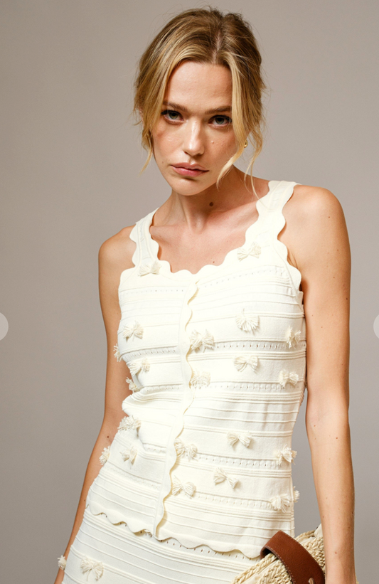 3D Embellished Knit Tank