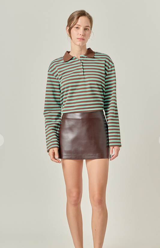 Faux Leather Skort