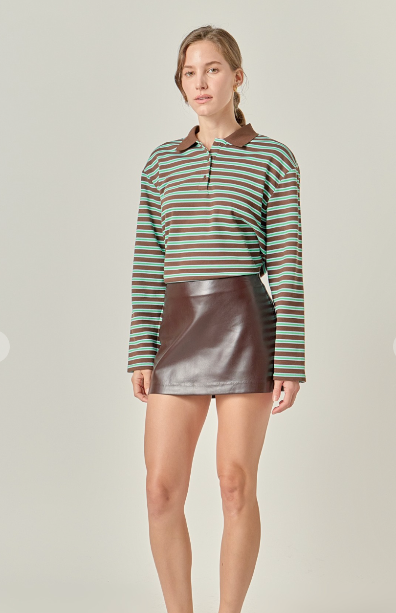 Faux Leather Skort