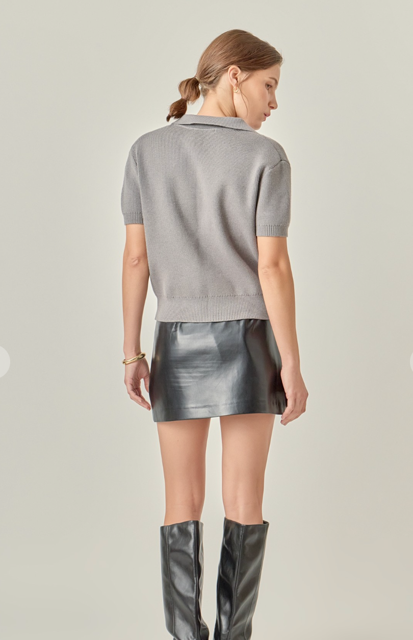 Faux Leather Skort