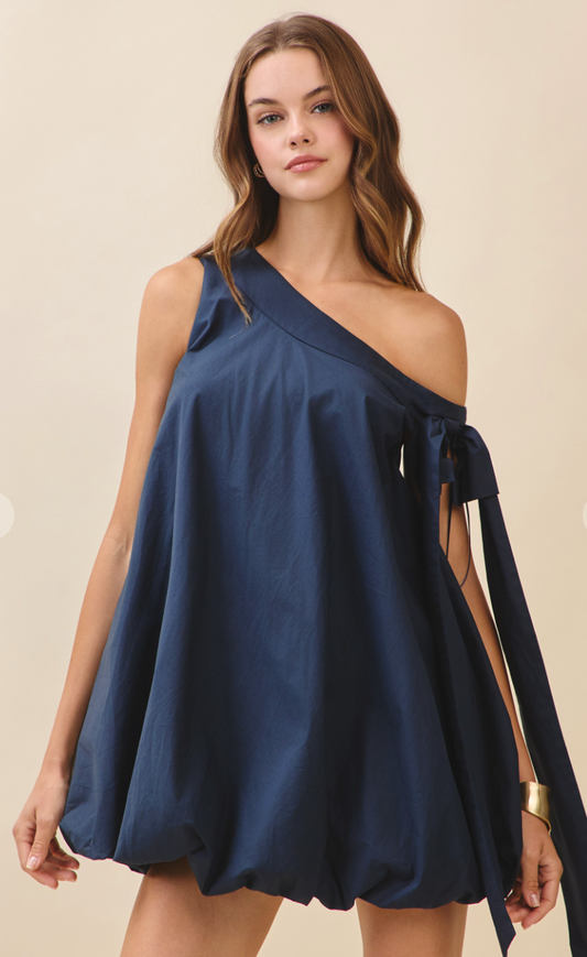 Voluminous Balloon Hem Mini Dress