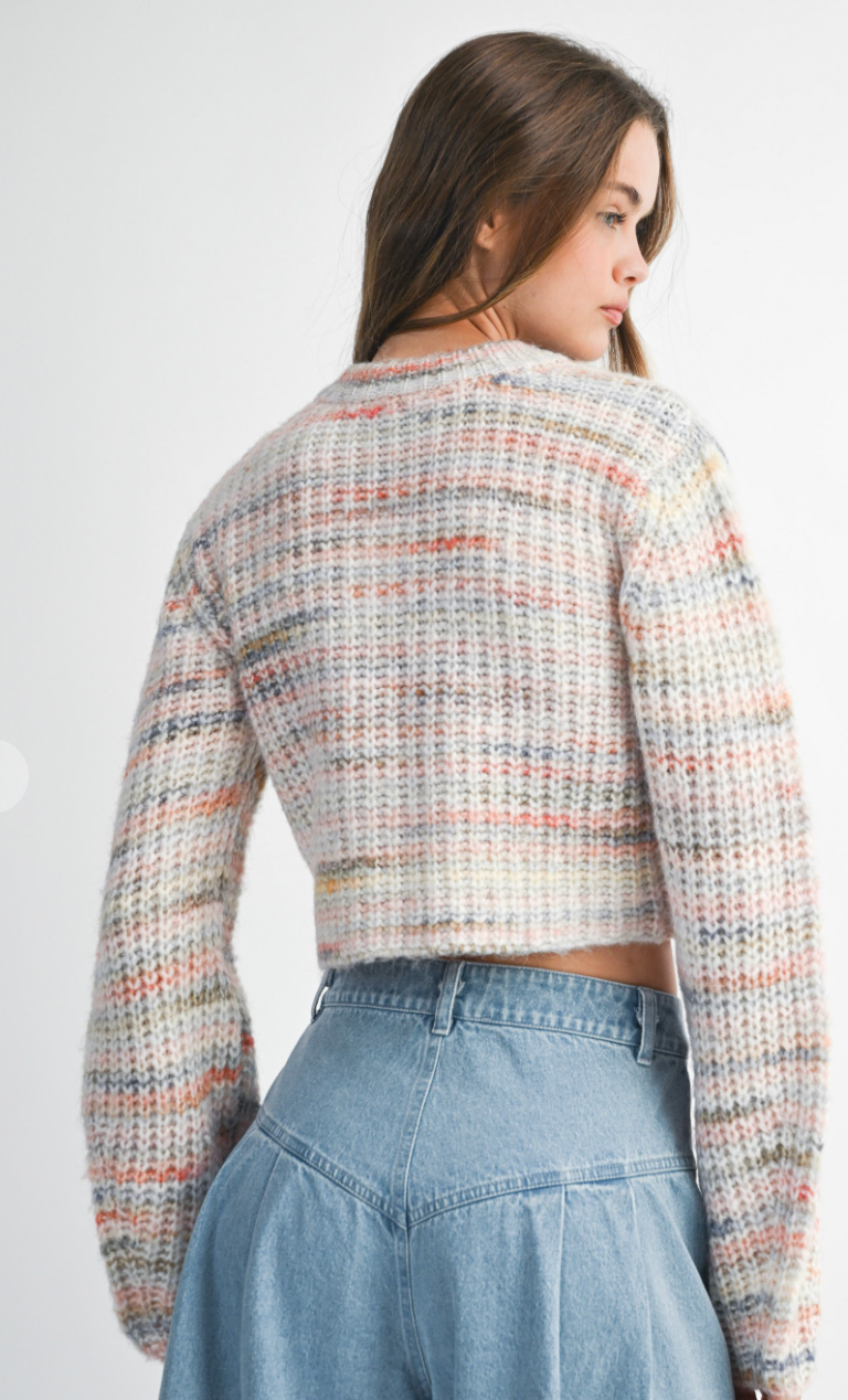 Multi Stripe Knit Crop Sweater