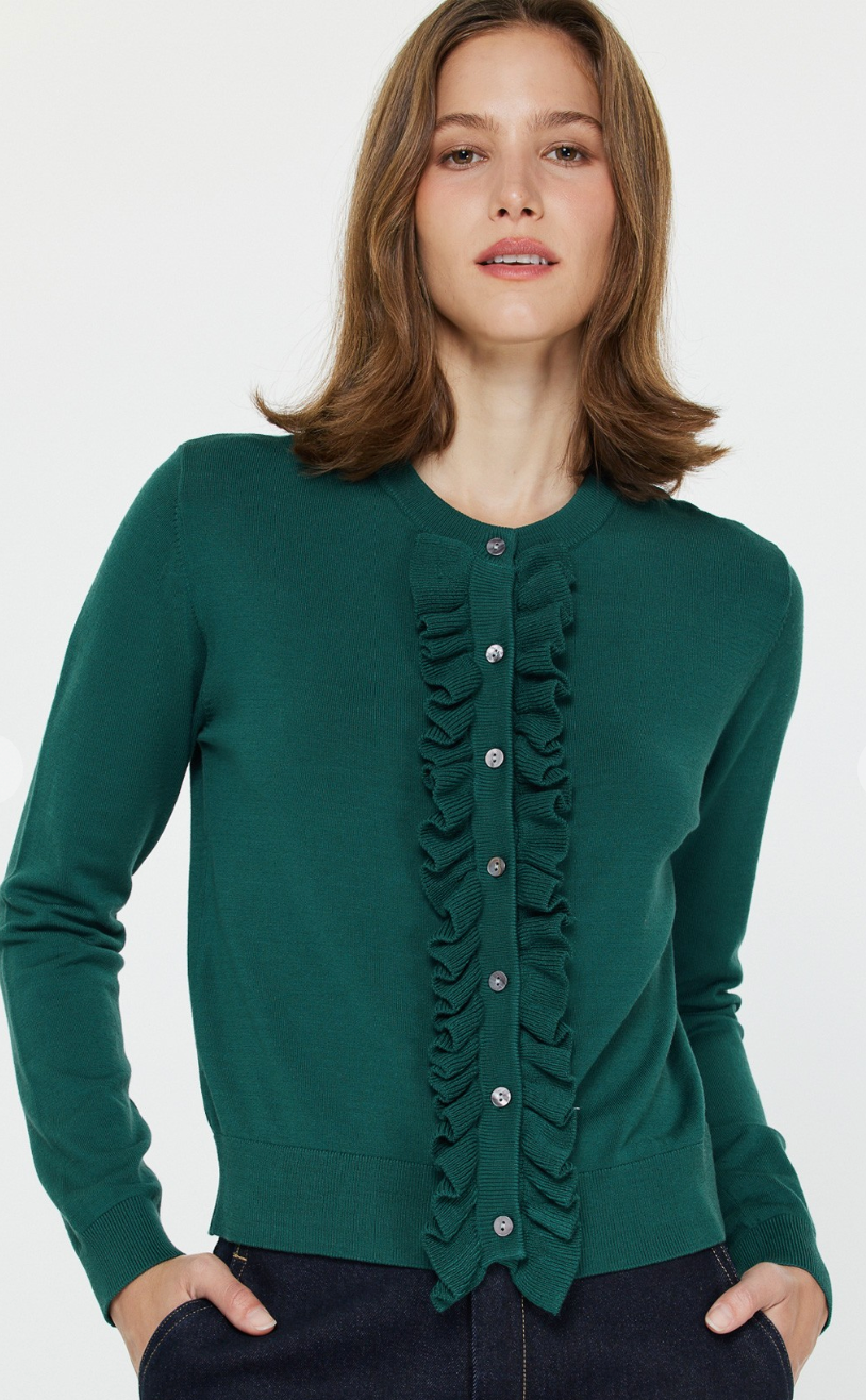 Ruffle Front Cardigan