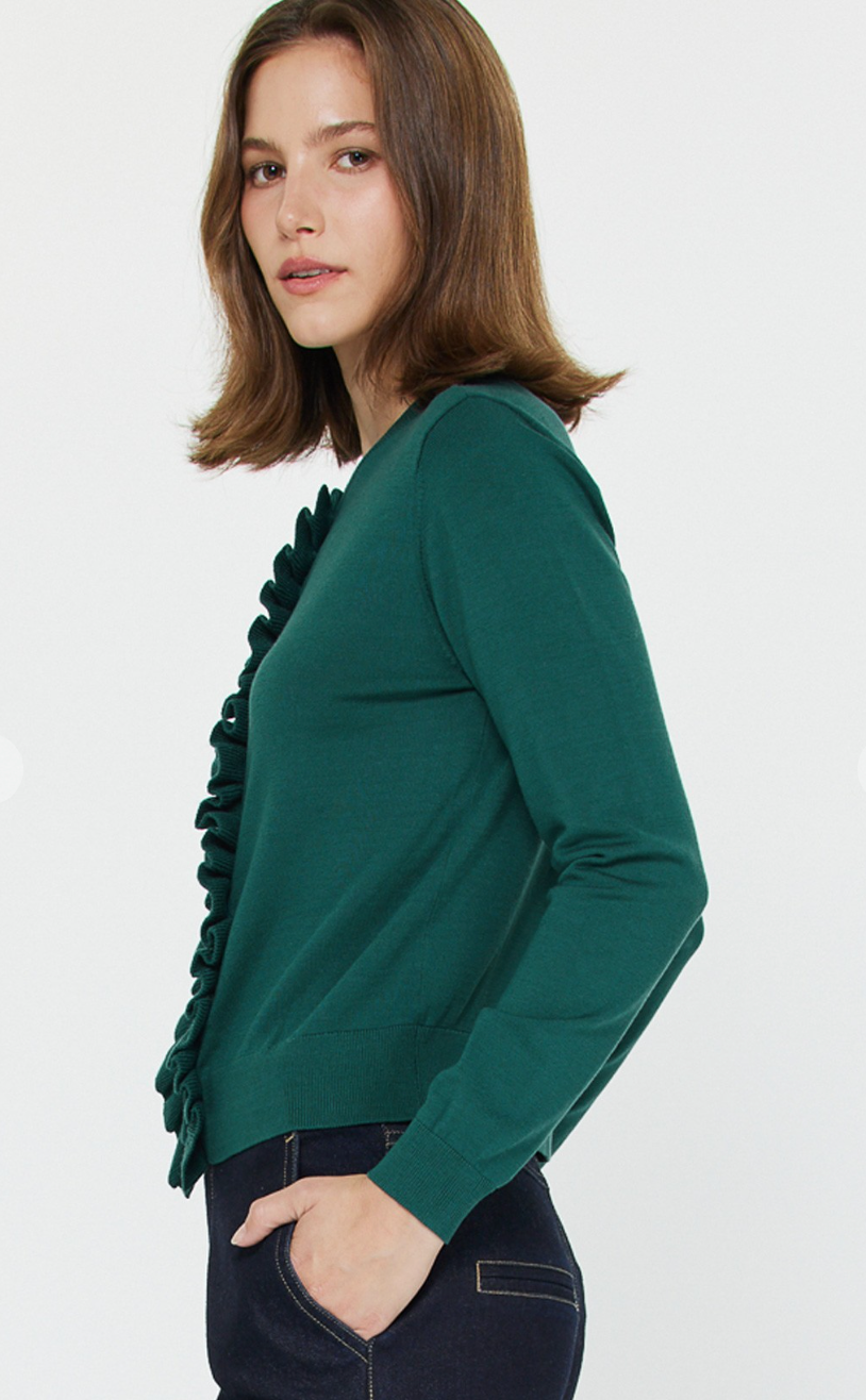 Ruffle Front Cardigan