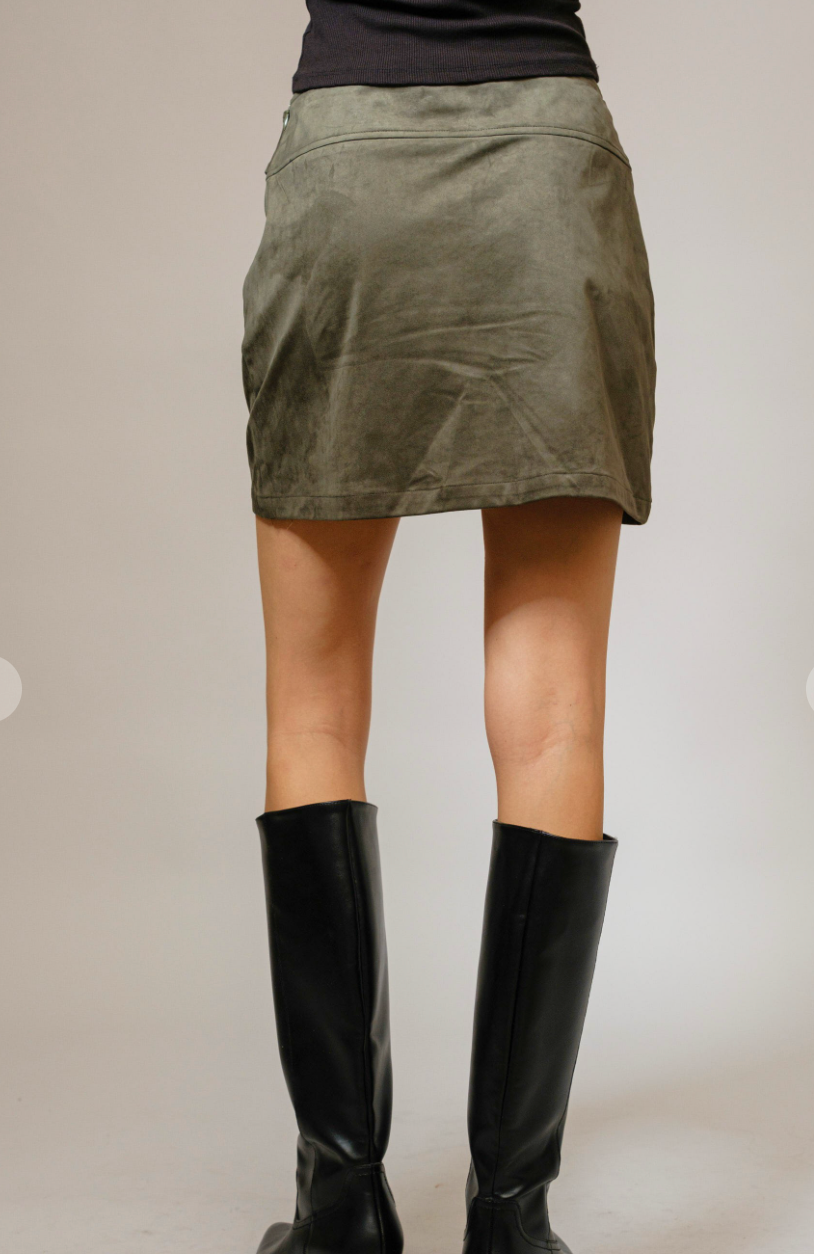 Suede Ring Studded Skirt