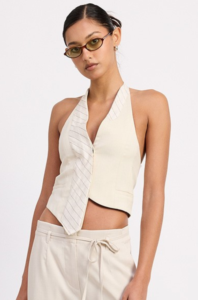Halter Pinstripe Vest