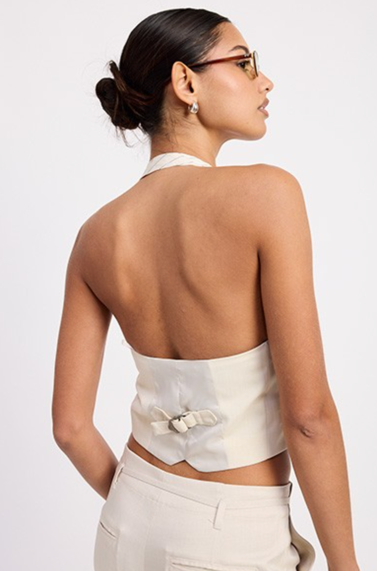 Halter Pinstripe Vest
