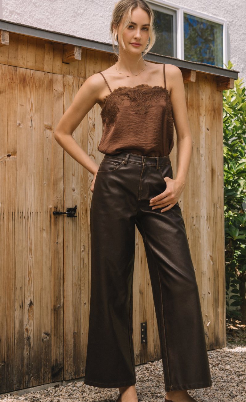 Distressed Leather Pants