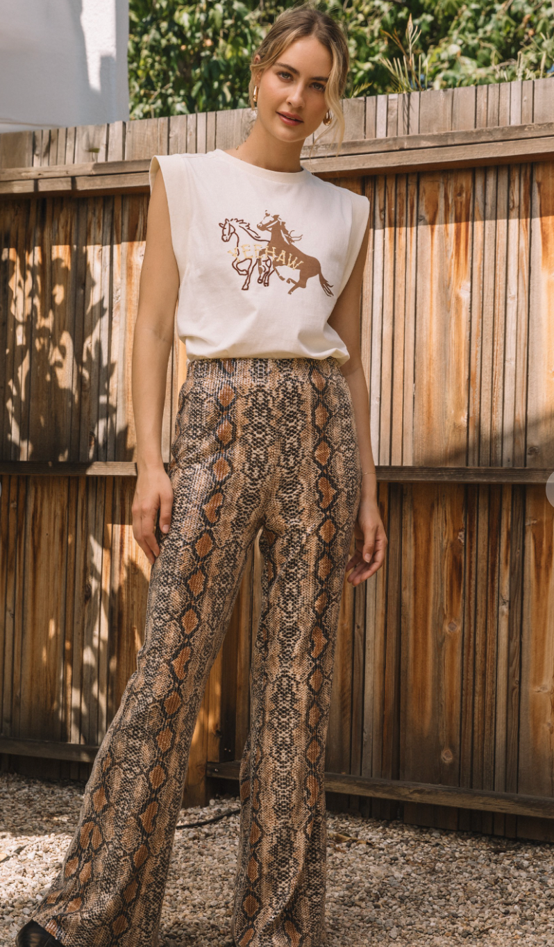 Sequin Python Flare Pants