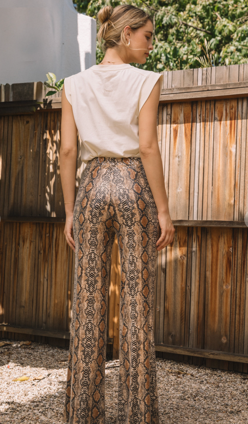 Sequin Python Flare Pants