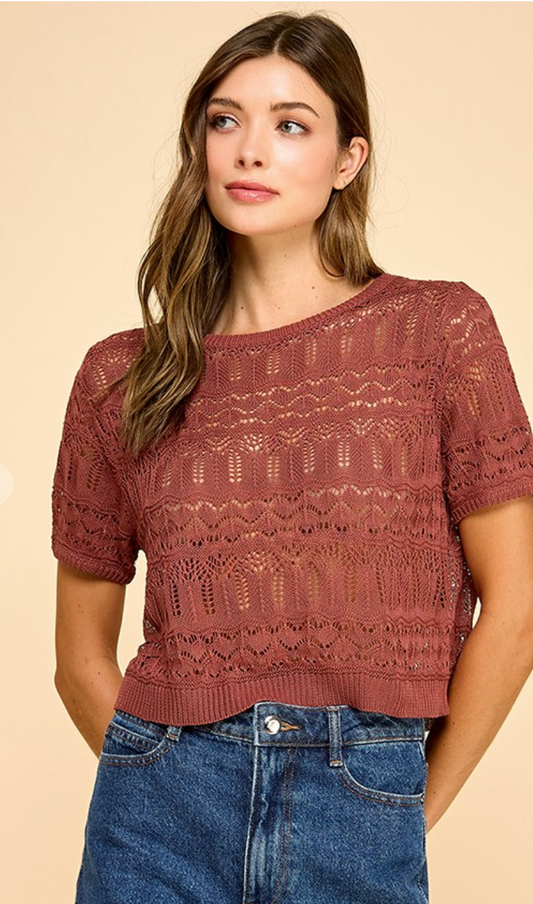 Short Sleeve Sweater Top