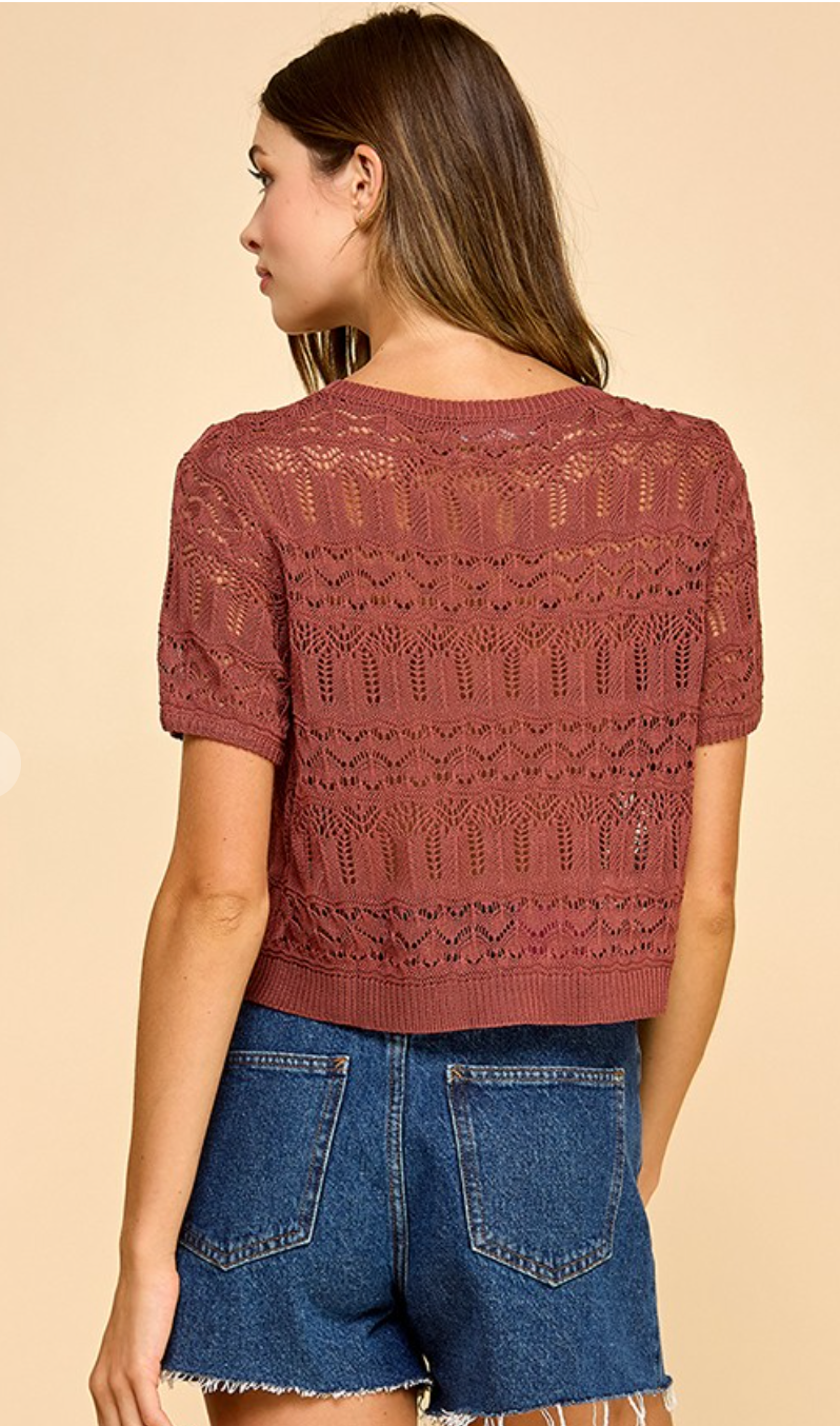 Short Sleeve Sweater Top