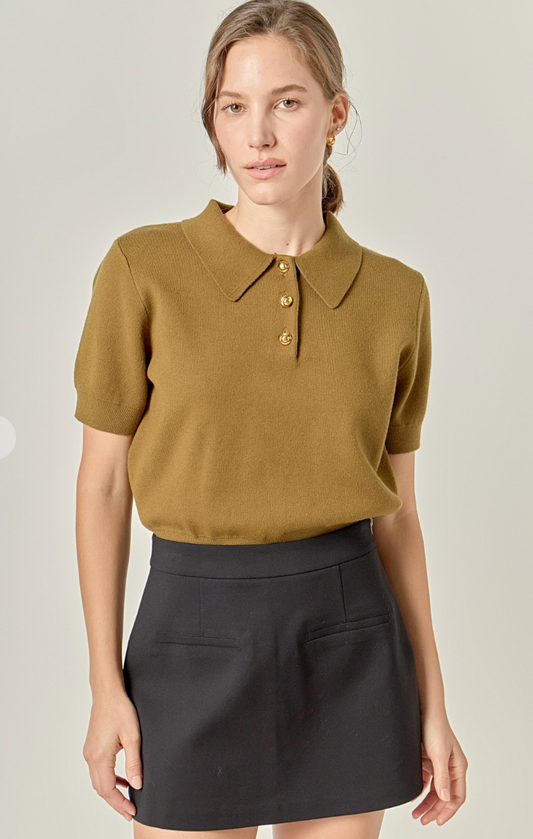 Polo Knit Top