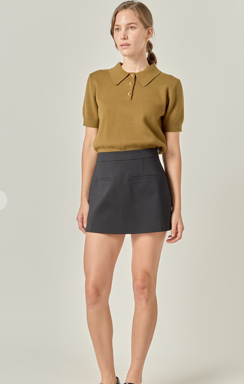 Polo Knit Top